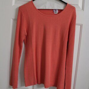 jhCollections XL Long sleeve sweater; Melon Pink